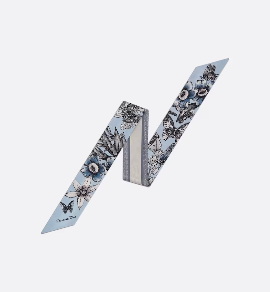 Horizon Blue Multicolor Silk Twill | Dior Couture