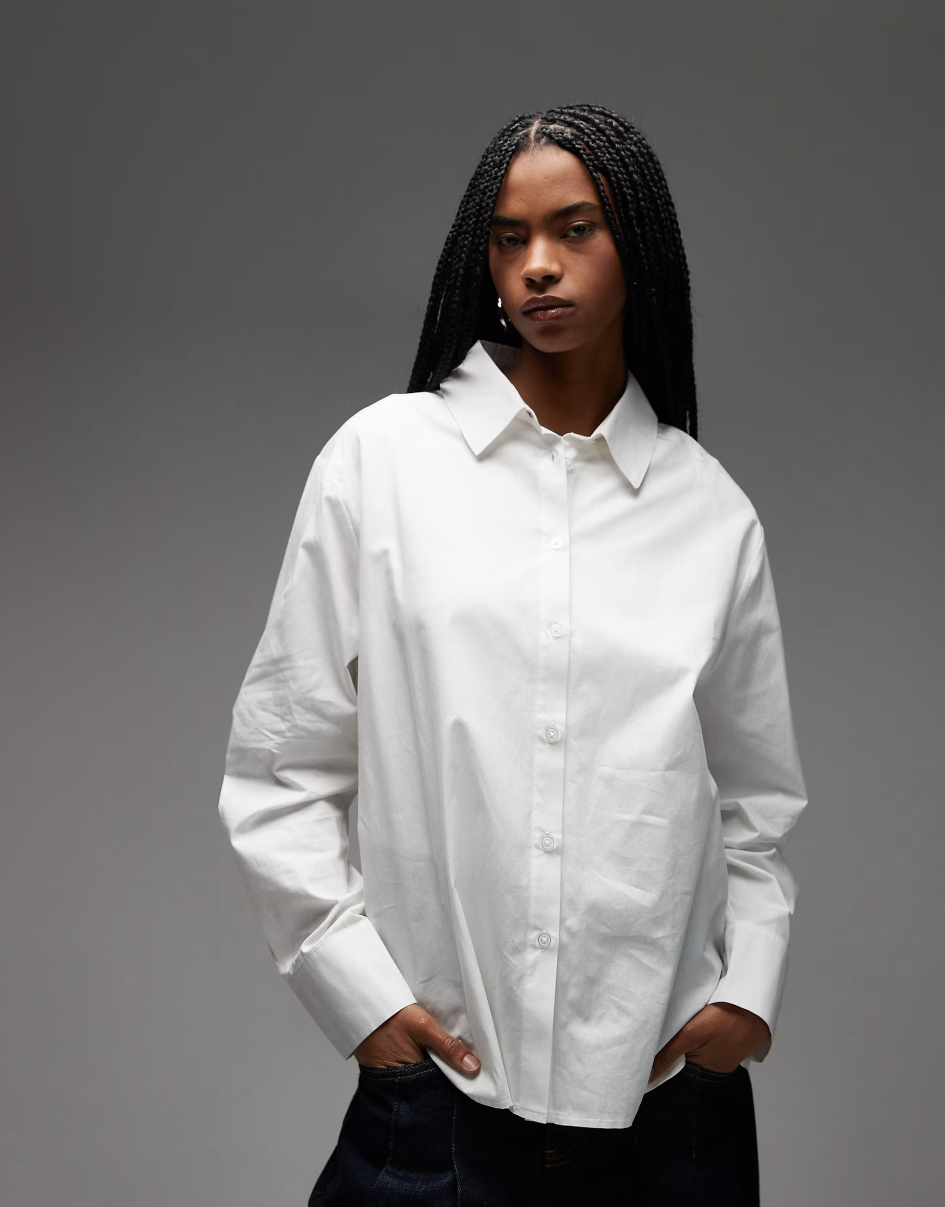 COLLUSION oversized long sleeve shirt in white | ASOS (Global)