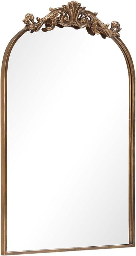 PAIHOME Gold Antique Mirror for Wall, 19x30 Inch Large Brass Arched Mirror Decorative Vintage Bat... | Amazon (US)