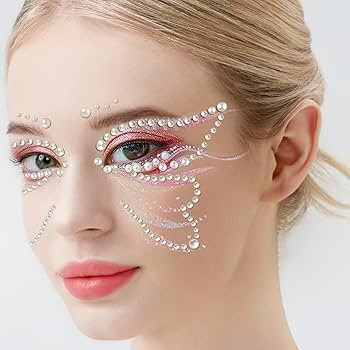 Teenitor Face Gems Self Adhesive Face Gems and Pearls for Makeup, Festival Jewels for Halloween R... | Amazon (US)