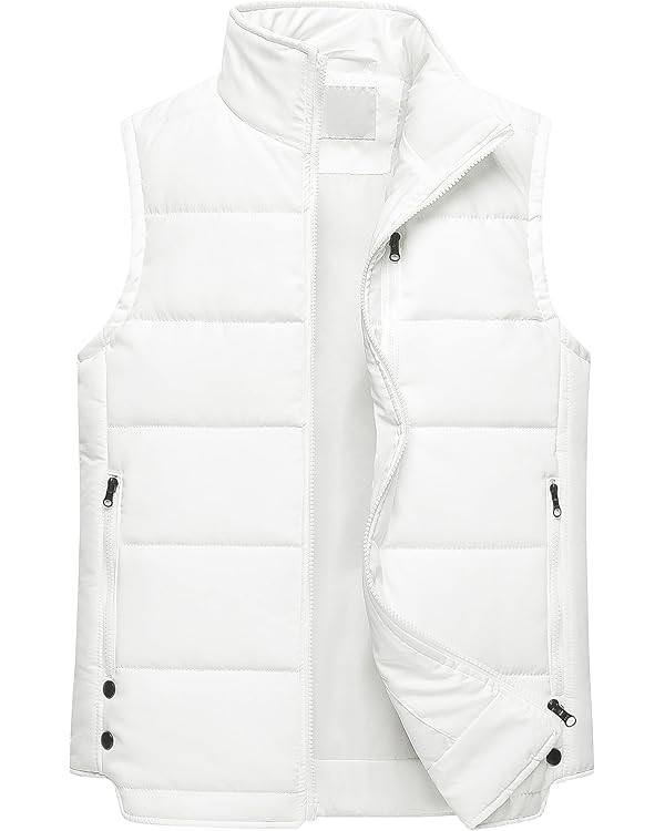 Chrisuno Women's Puffer Vest Casual Stand Collar Quilted Waistcoat Outdoor Padded Ski Vest | Amazon (US)