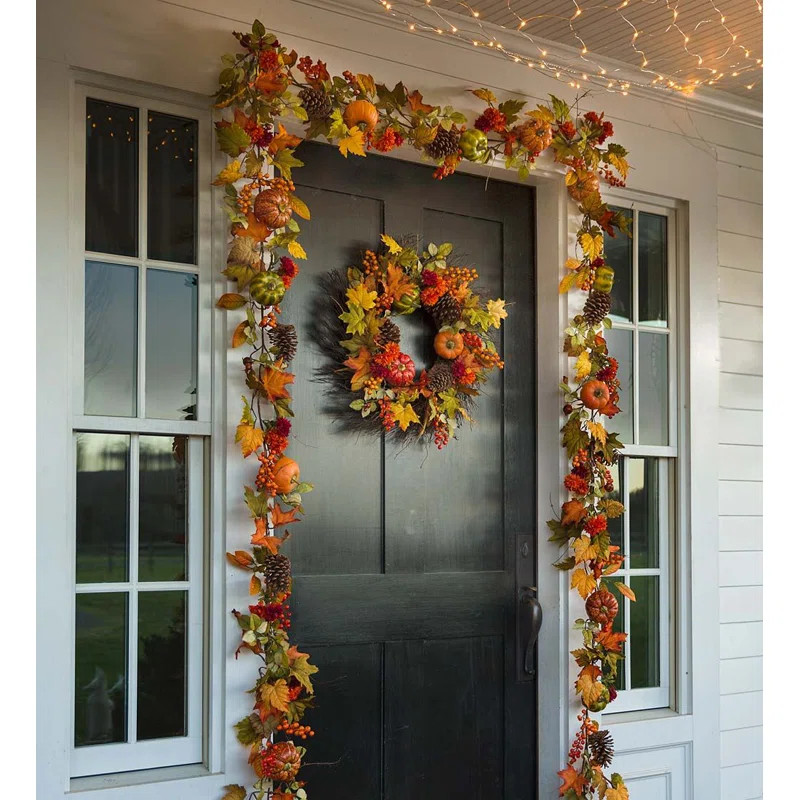 Pumpkins and Pine Cones Fall Garland | Wayfair North America