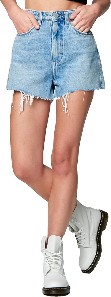 [BLANKNYC] Womens Luxury Clothing High-Rise Ribcage Shorts with Pockets, Always in Style, Fashion... | Amazon (US)
