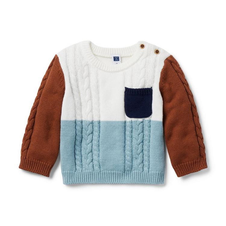 Baby Colorblocked Cable Knit Sweater | Janie and Jack