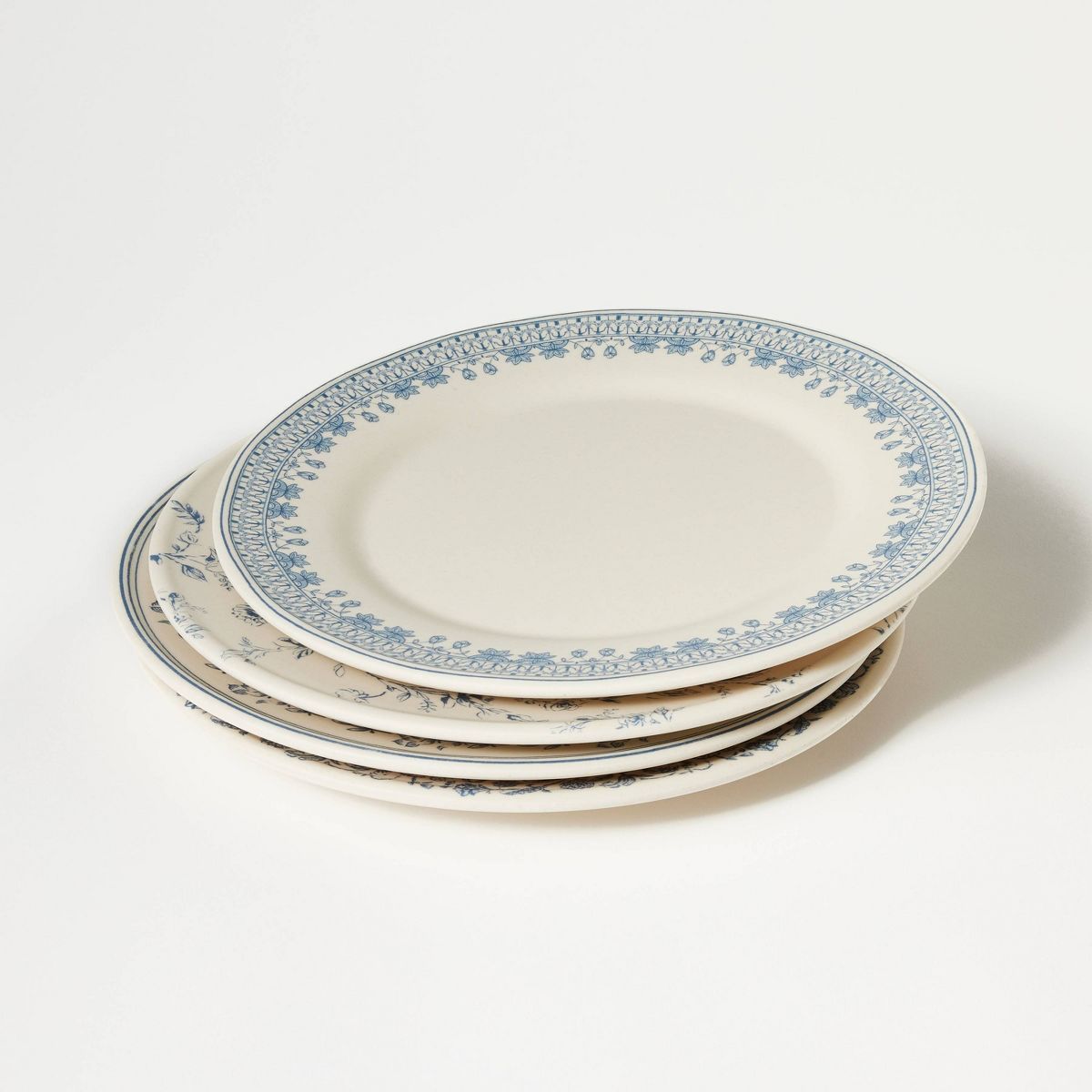 4pc 10.5" Melamine Mixed Pattern Dinner Plate Set - Threshold™ designed with Studio McGee | Target