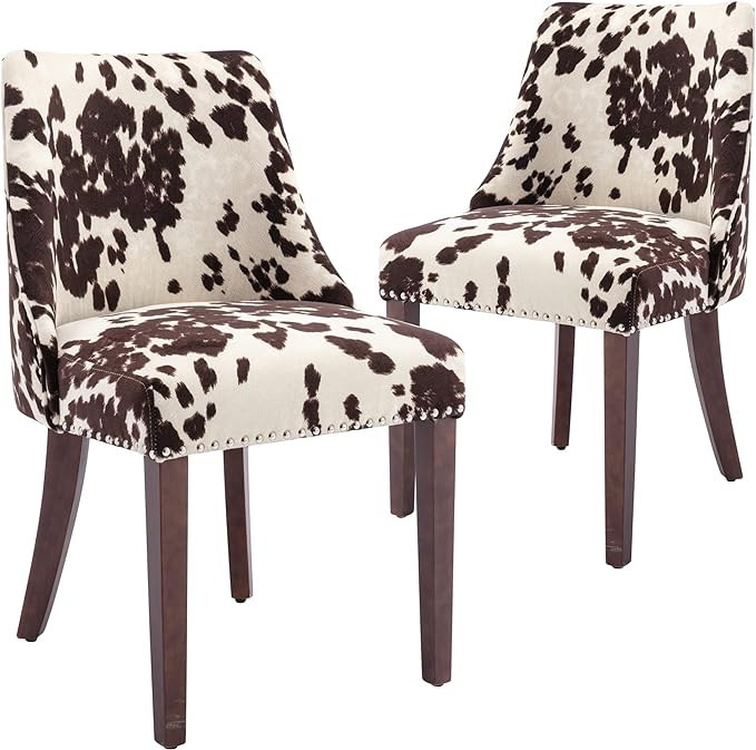 chairus Dining Chairs Set of 2 Mid Century Modern Living Room Chairs with Wood Legs Comfy Upholst... | Amazon (US)