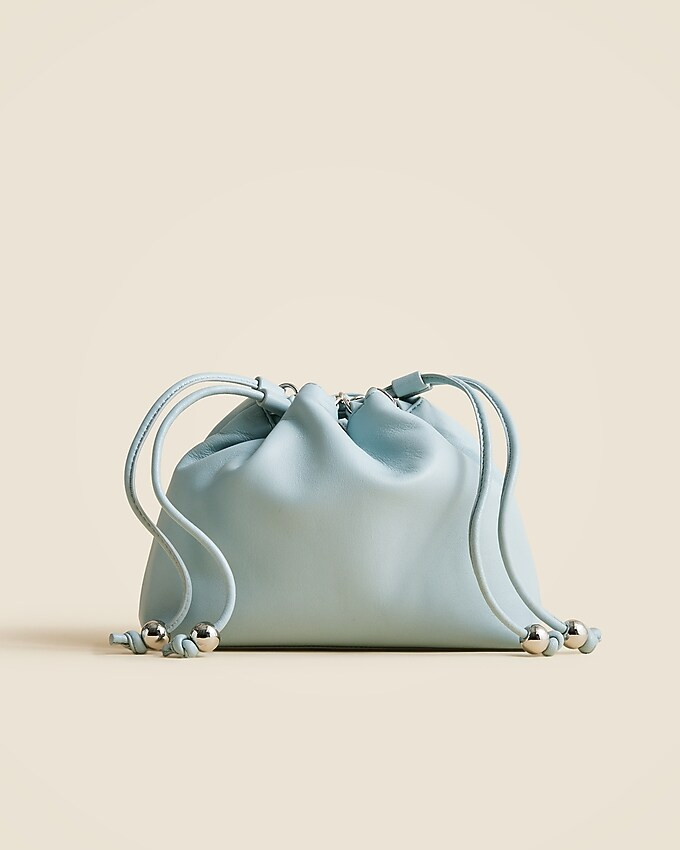 Drawstring pouch bag in leather | J. Crew US