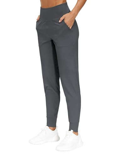 THE GYM PEOPLE Womens Joggers Pants with Pockets Athletic Leggings Tapered Lounge Pants for Workout, Yoga, Running (X-Large, Dark Grey) | Amazon (US)