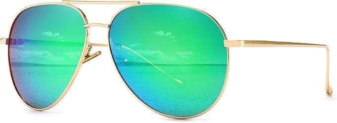 SUNGAIT Women's Lightweight Oversized Aviator Sunglasses - Mirrored Polarized Lens | Amazon (US)