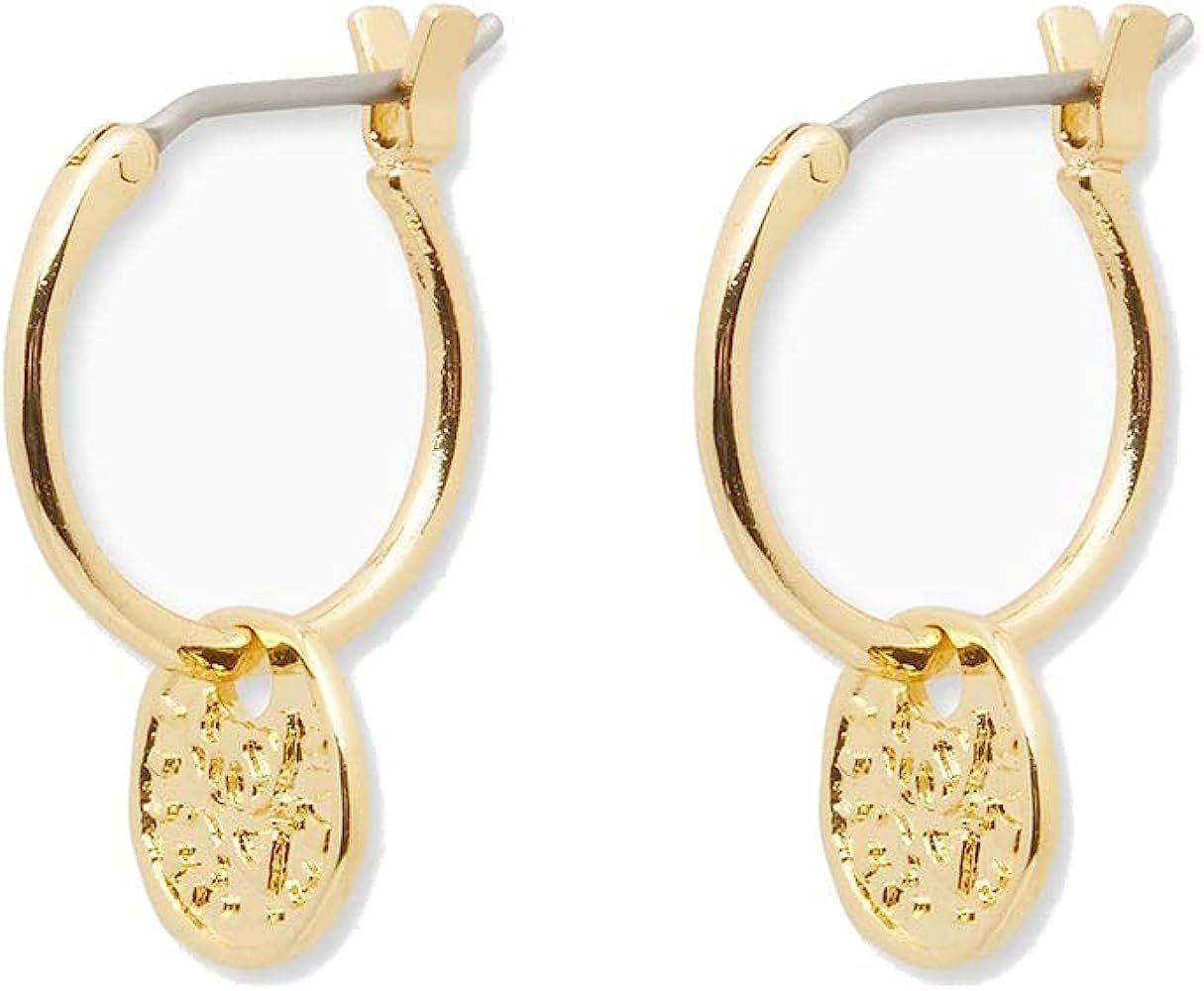 gorjana Women's Ana Coin Huggie Earrings, 18K Gold Plated, Surgical Steel Hinge Closure | Amazon (US)