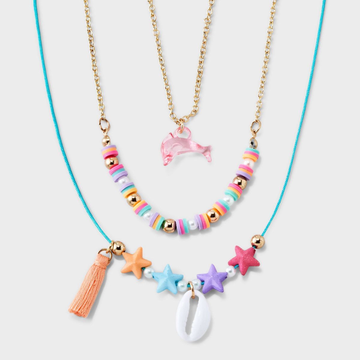 Girls' 3pk Dolphin Shell Necklace Set - Cat & Jack™ | Target