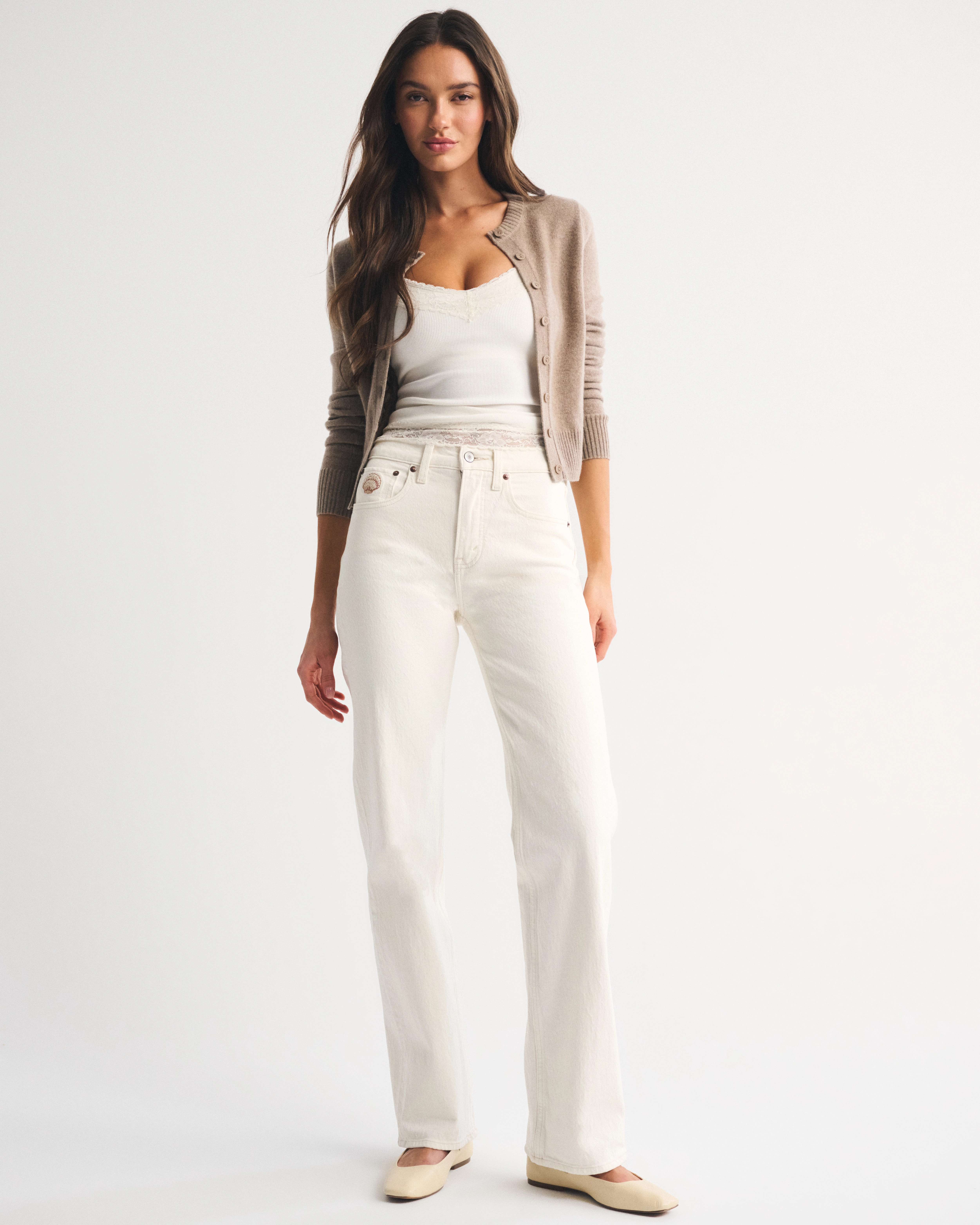 High Rise 90s Relaxed Shell Embroidered Jean | Abercrombie & Fitch (US)