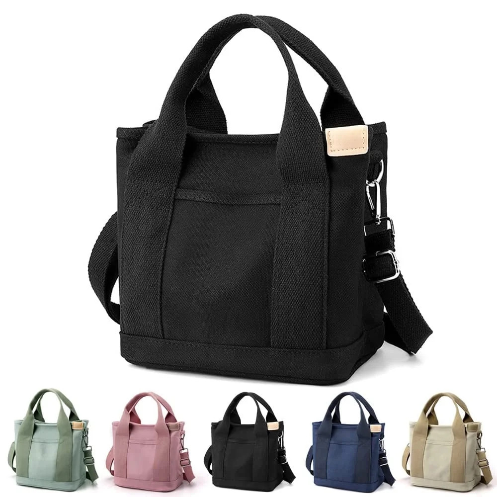 Capacity Multi-Pocket Handbag Women's Canvas Tote Purses Crossbody Bag Vintage Tote Bags for Scho... | Walmart (US)