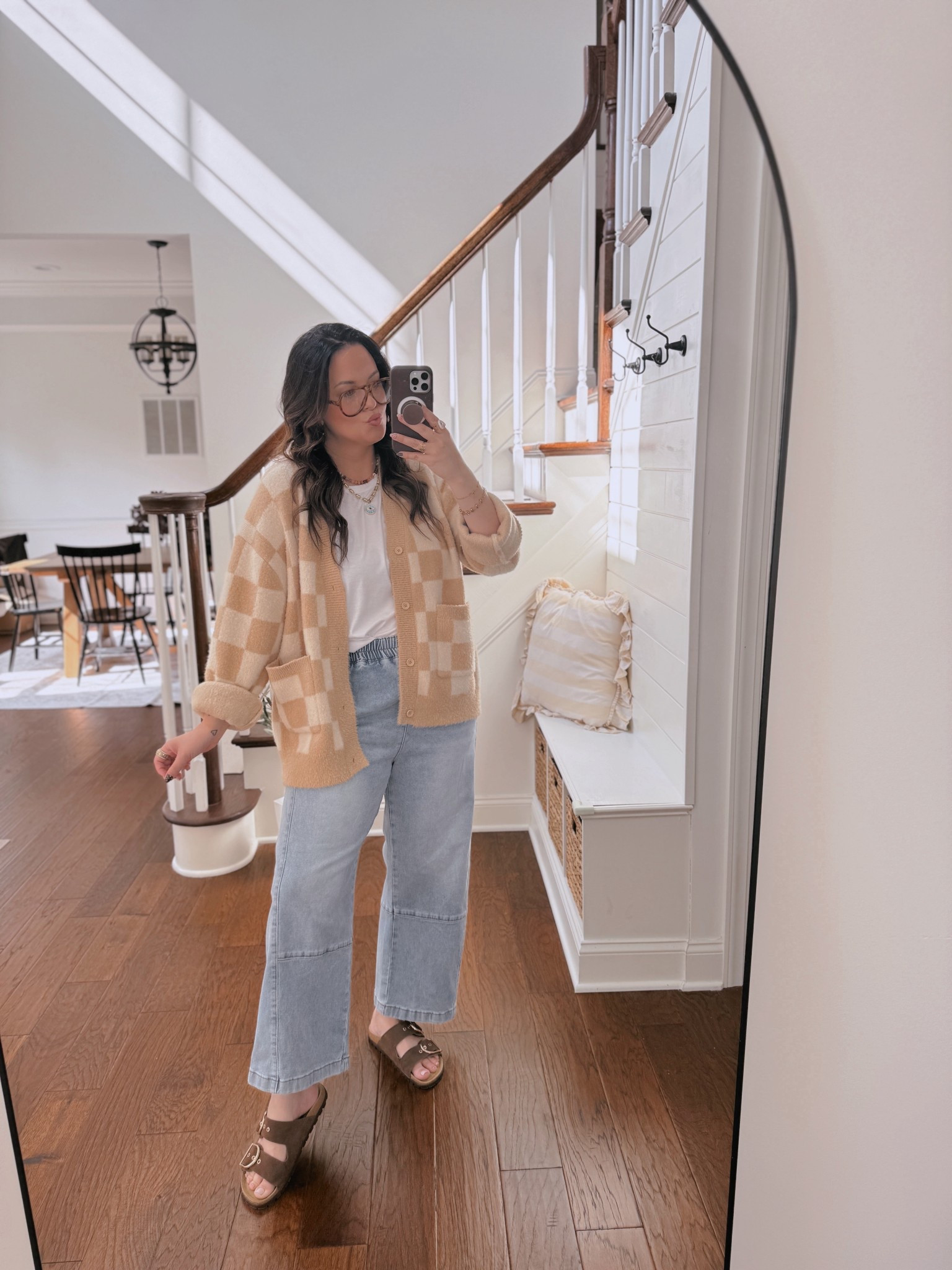 Wearing a large in the men’s cardigan, large in the tee and 12 in the denim! 

#LTKFindsUnder50 #LTKSaleAlert #LTKMidsize