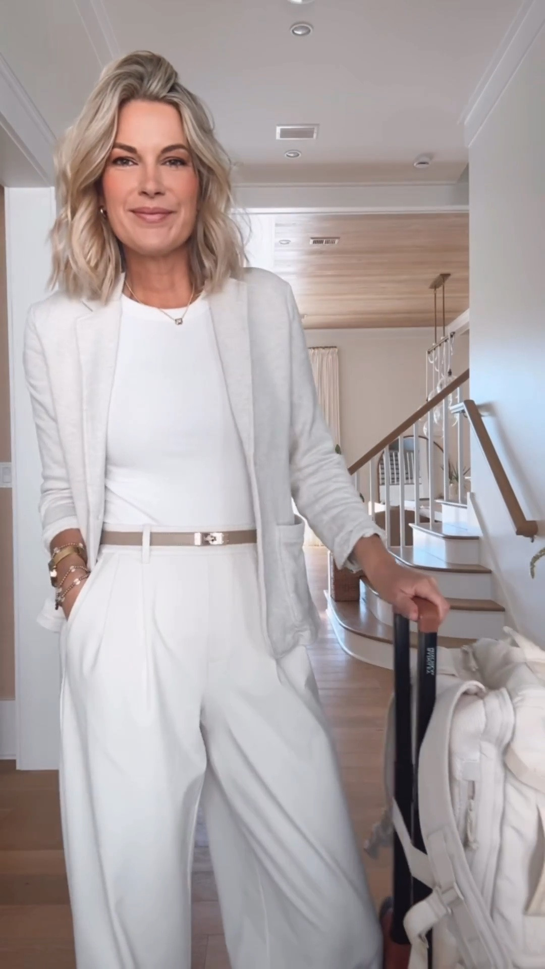 Travel outfit!  Sweatshirt blazer and pull on trousers that are a leggings material with great stretch.  I am 5’11” in small tops and small tall trousers.  Shoes true to size.

#LTKgrwm #LTKTall #LTKTravel