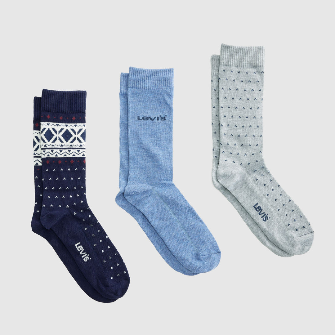 Levi's Regular Cut Fair Isle Socks (3-Pack) - Men's One Size | Levi's US