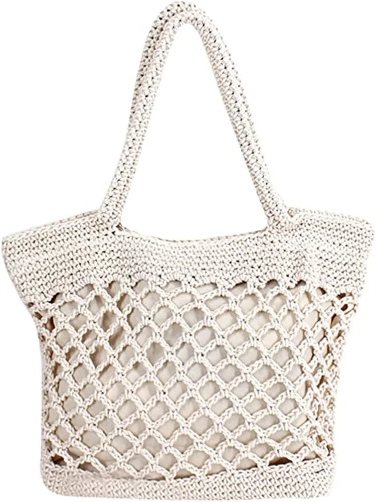 Women Straw Beach Shoulder Bag Woven Tote Handbag Large Handmade Weaving Summer Casual Hobo Bag -... | Walmart (US)