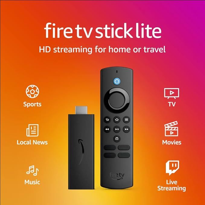 Fire TV Stick Lite, free and live TV, Alexa Voice Remote Lite, smart home controls, HD streaming | Amazon (US)