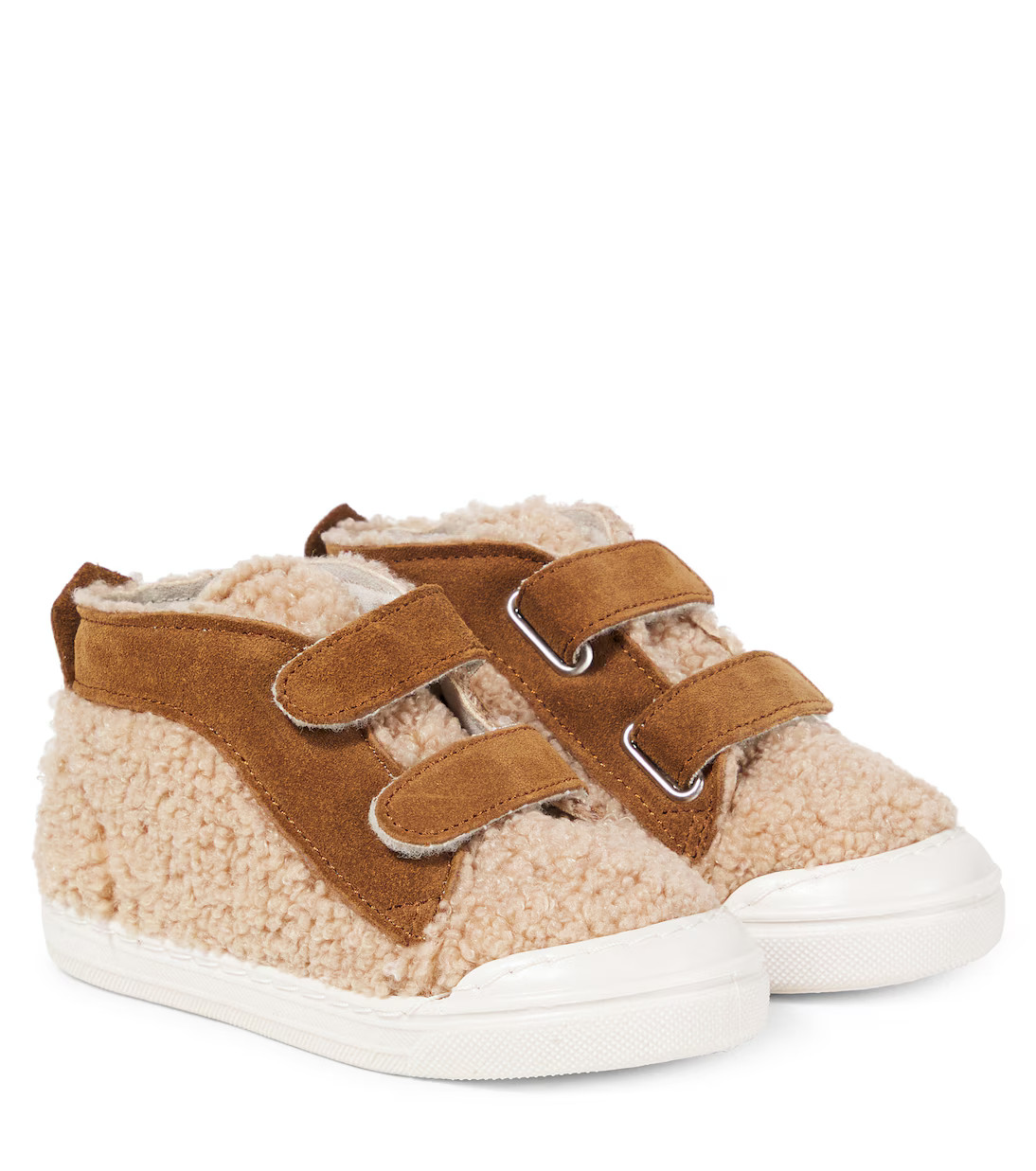 Suede-trimmed teddy sneakers | Mytheresa (US/CA)