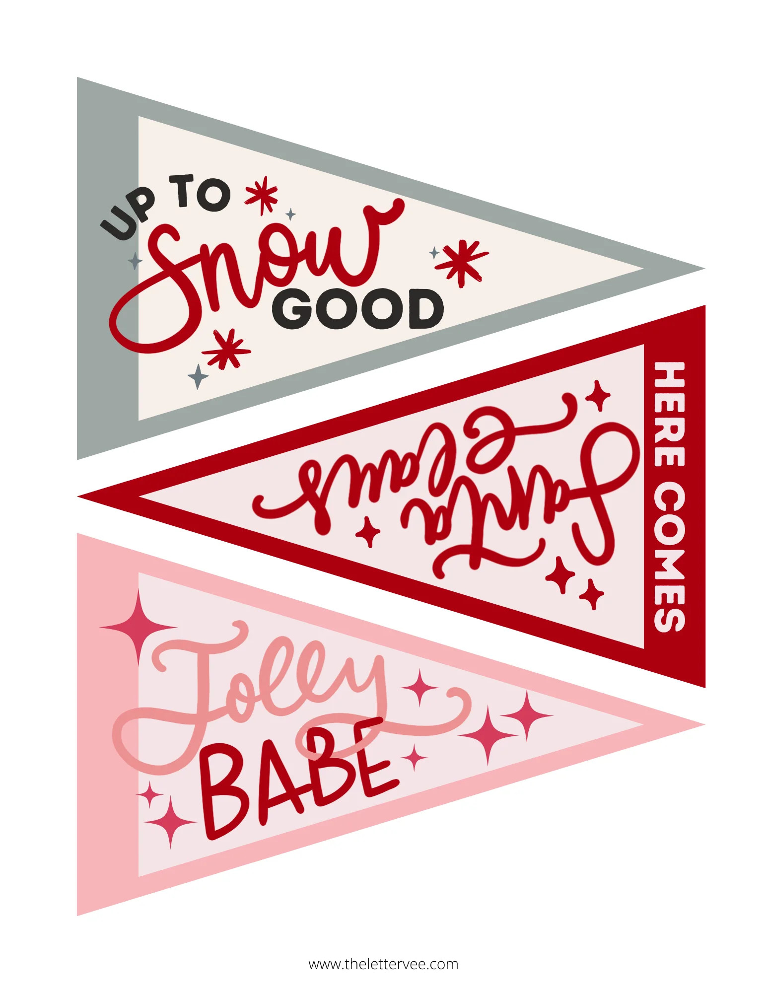 Christmas tags and flags | Printable tags | The Letter Vee