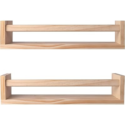 Jorikchuo Nursery Book Shelves, Set of 2 Wood Floating Book Shelves for Kids Room, Kitchen Spice Rac | Amazon (US)