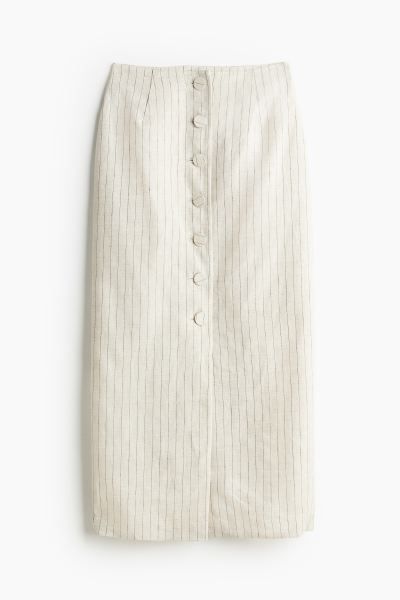 Button-front linen skirt | H&M (UK, MY, IN, SG, PH, TW, HK)