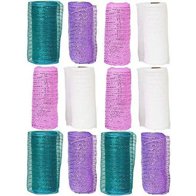 Set of 12 Decorative Mesh Rolls! 4 Assorted Easter Themed Colors! - 6" Wide x 5 Yards Long! Great... | Walmart (US)