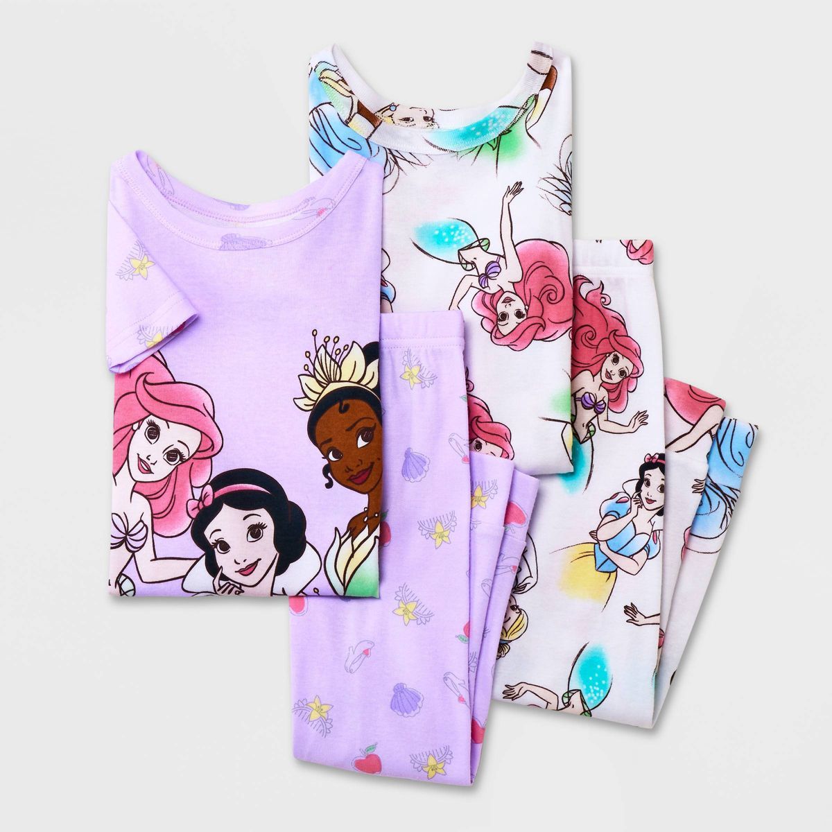 Toddler Girls' 4pc Snug Fit Disney Princess Pajama Set - Purple | Target