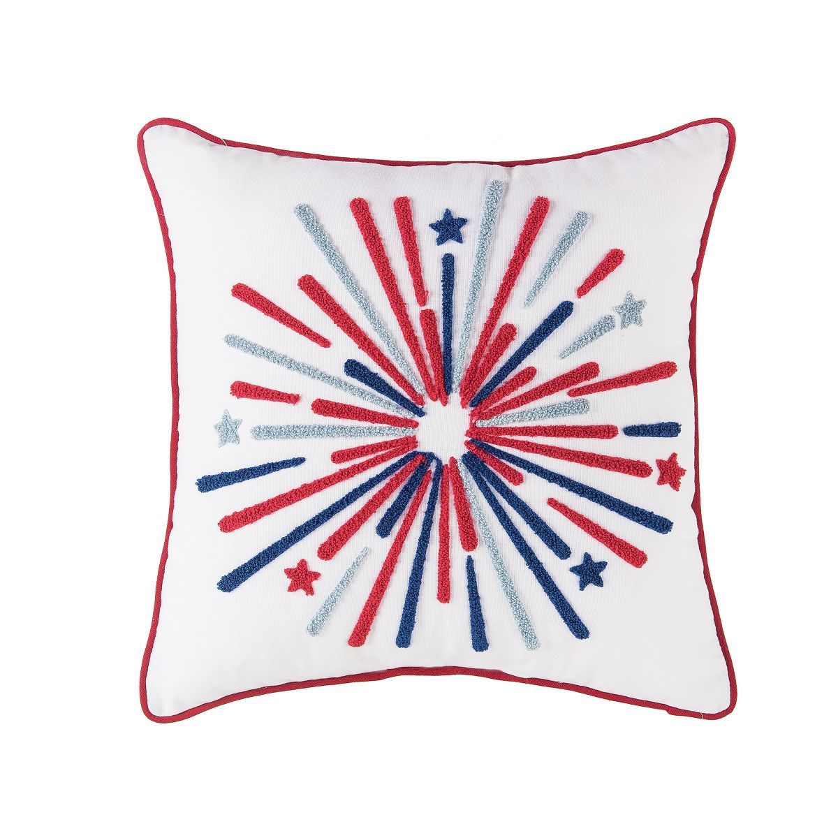 C&F Home 16" x 16" Firework Tufted 4th of July Patriotic Square Throw Pillow Medium | Target