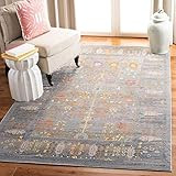 Safavieh Valencia Collection VAL108C Boho Chic Distressed Area Rug, 4' x 6', Grey / Multi | Amazon (US)