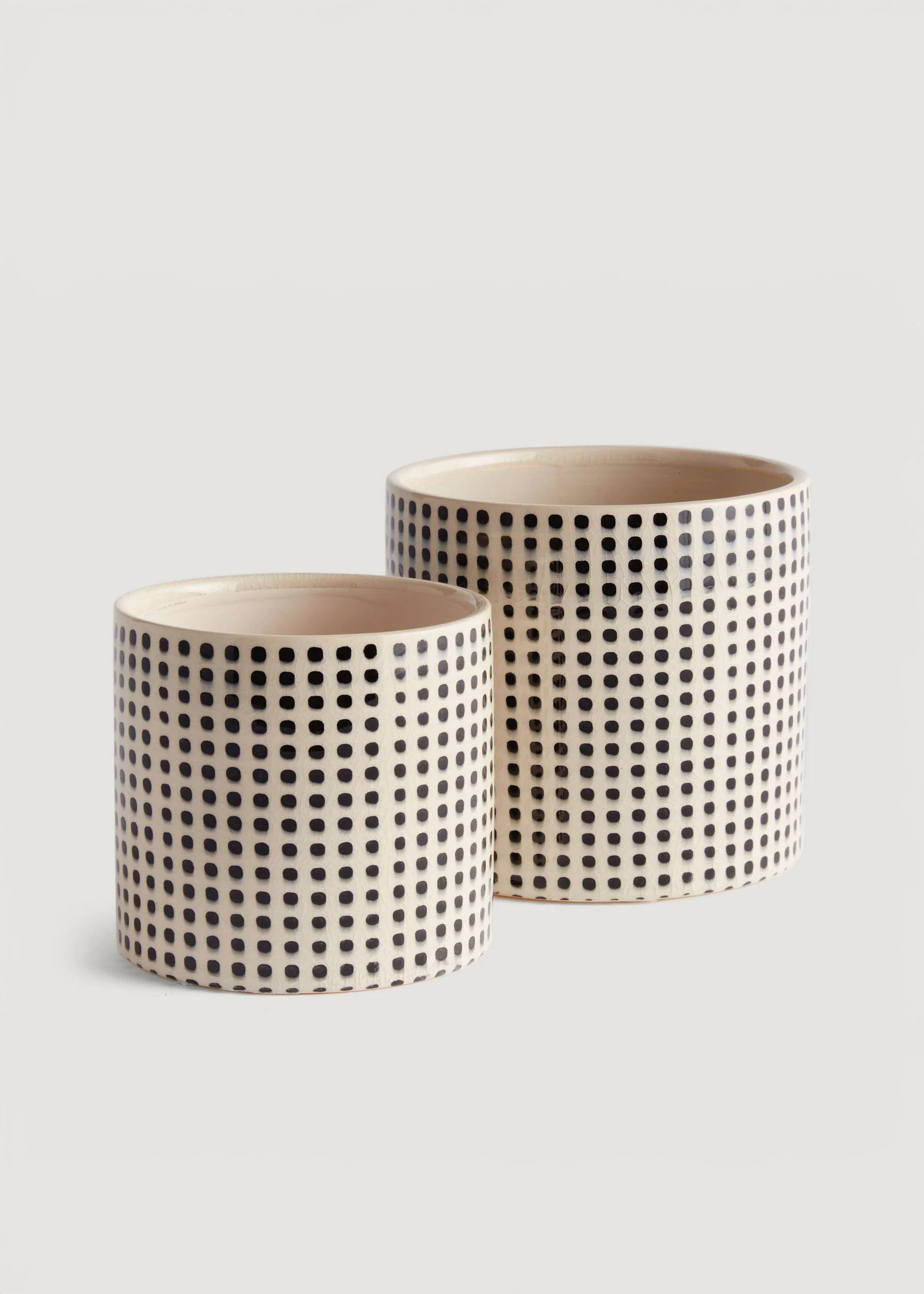 Set of 2 Handmade Dotted Ceramic Pots - 5-6" | Afloral