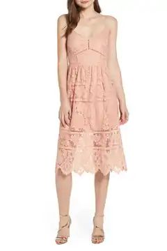 Cotton Blend Lace Midi Dress | Nordstrom