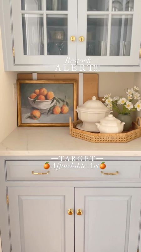FINALLY back in stock! snag this beautiful & now super affordable medium sized gold framed 🍊 art from Target!! 

Love the classic design of it and can be used in a butlers pantry like we have it, a kitchen or bar cart! So cute & fresh for Spring and Summer home decor! And a STEAL now under $25! 🙌🏻

Cabinet color: BM blue heather 🩵

#classicstyle #coastalgrandmother #coastalhome #target #blueandwhite 

Home decor
Home inspo
Summer decor
Affordable home
Budget friendly
Affordable home decor
Grandmillenial decor
Art
Target style
Interior design
Classic style
Coastal home

#LTKhome #LTKfindsunder50 #LTKsalealert