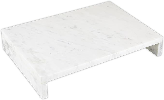 Santa Barbara Design Studio Table Sugar Waterfall Pedestal Cheese Board, 14" x 10", White Marble | Amazon (US)
