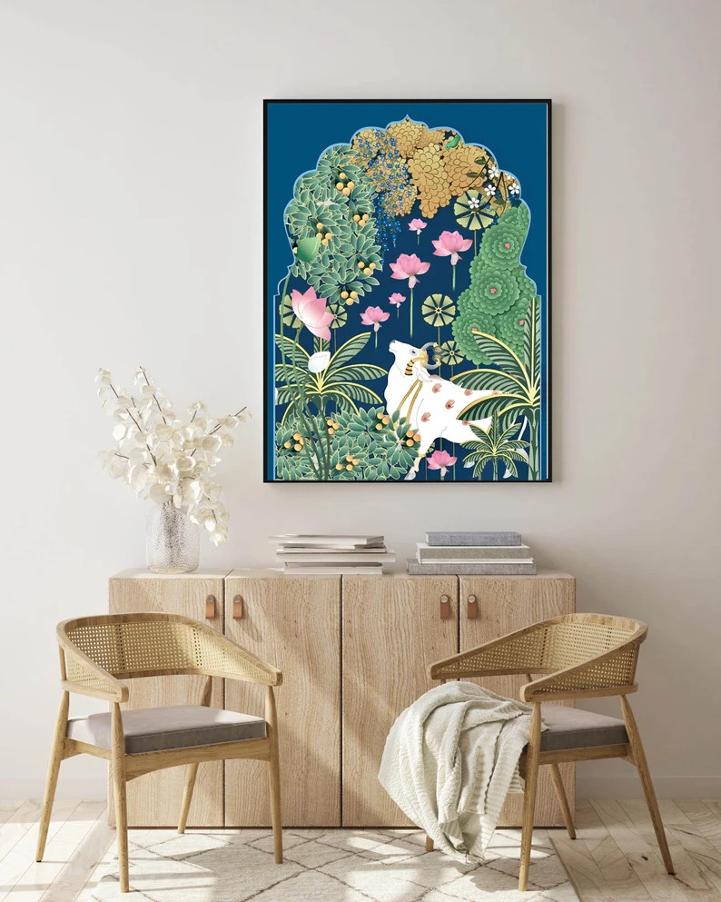 Indian Folk Art Cow Prints Living Room Decor Printable | Etsy | Etsy (US)