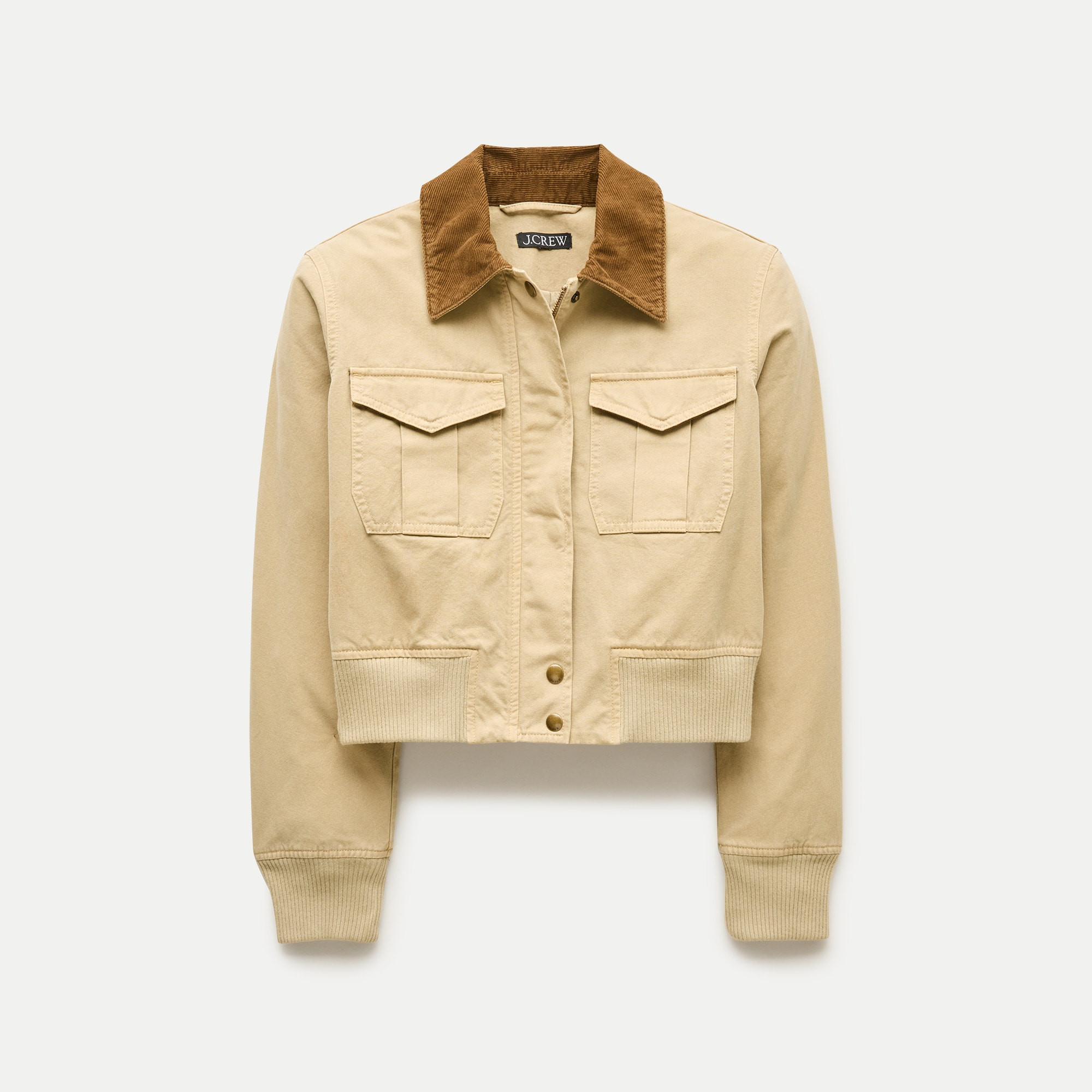 Cropped bomber jacket in cotton canvas | J. Crew US