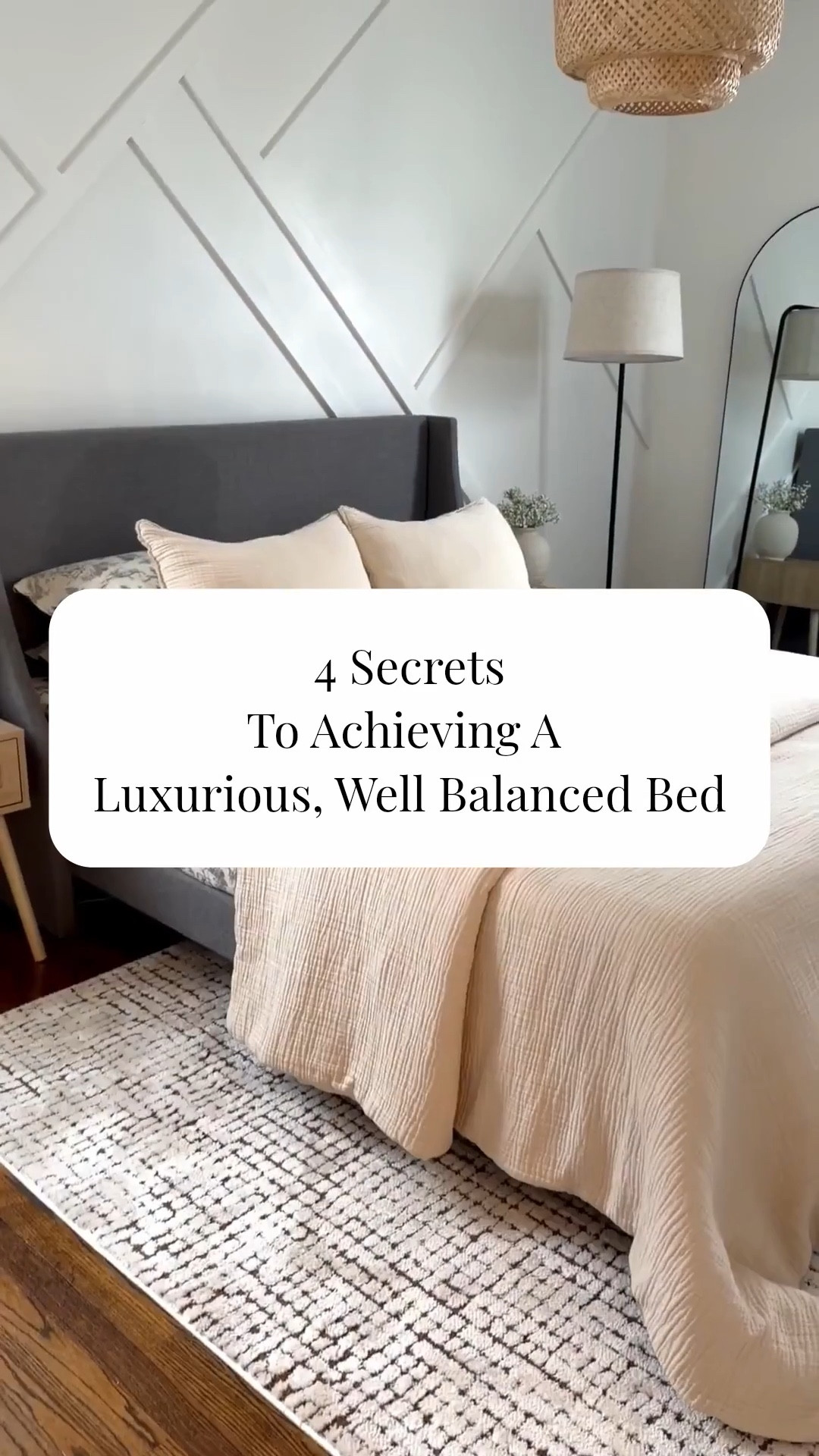 4 Secrets to Achieving a Luxurious, Well Balanced Bed

✔️ Quiet Patterns
✔️ Quality Fabrics
✔️ Thoughtful Layers
✔️ Cohesive, Calming Colors


Give your bedroom the Spring refresh it needs & purchase new beautiful bedding! 

🪴 SHOP Bed Linens, Duvets, Comforters, throw pillows & blankets at great low prices @Target  ‼️

.
.
spring bedding
winter bedding
interior design tips
luxe look for less
neutral bedroom inspo
luxe Hotel Bedding
Designer Made Bed 
neutral Monochrome Bedroom 
Cozy Winter Bedroom
Flannel Sheets
Toile Sheets
spring bedroom refresh
white bedding
make a bed like a pro decorator
modern upholstered platform beds
rattan wooden nightstands
affordable modern dressers
rattan pendant lights
modern coastal bedroom 
how to make a bed like a hotel
hotel quality bedding for less

#LTKSeasonal #LTKSpringSale #LTKHome