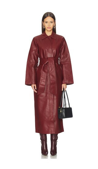 SRG Reggie Leather Coat in Burgundy. - size L | Revolve Clothing (Global)