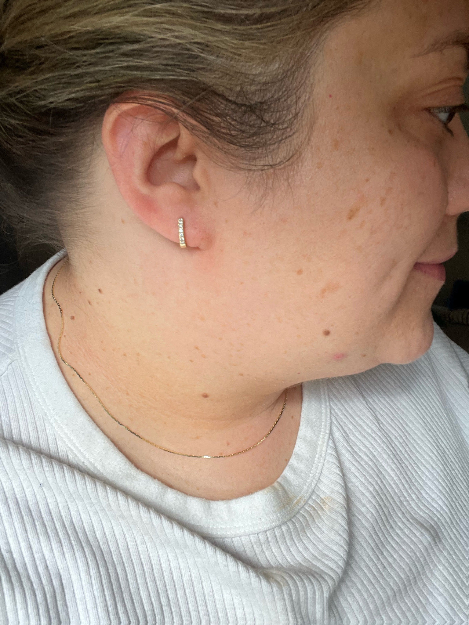 These small diamond hoops are the perfect Huggies size if you have thicker earlobes. I almost never take them out. They're so comfortable. One of the best gifts I told James to buy me. Haha. They are 15% off right now. I would recommend any of her huggies! 

#LTKGiftGuide
