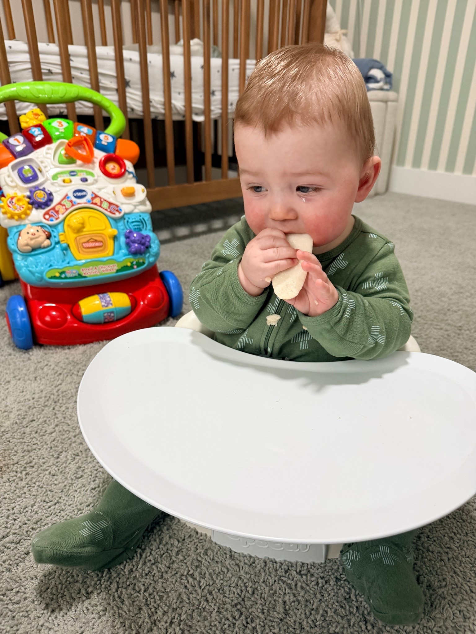 Disregard the food on his face 🫠. We’ve used this seat for both babies since they were four months old. And a good alternative if you have a second story home and don’t want to lug your kiddo downstairs for every snack. It supports proper posture and hip development and includes a seat and chair buckle. 

Baby must haves
Baby led weaning 
Starting solids
Newborn must haves
Baby registry 


#LTKKids #LTKBaby #LTKBump