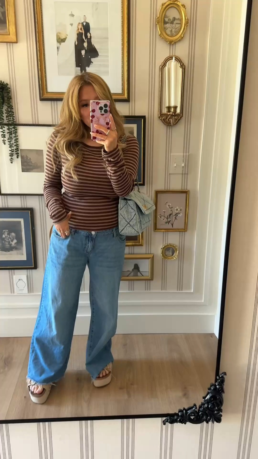 Wearing size medium in the top.