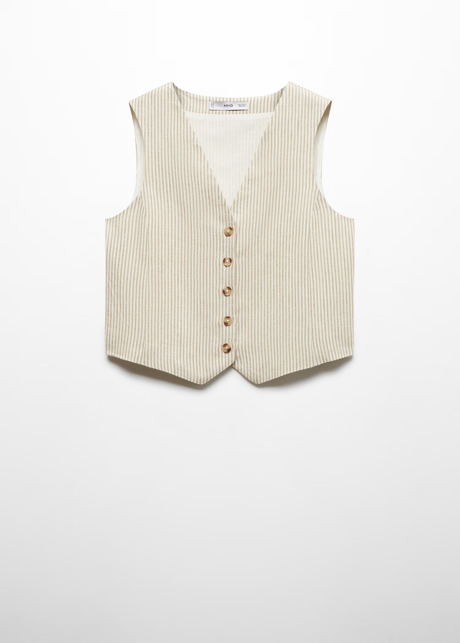 Striped linen suit vest | MANGO (US)