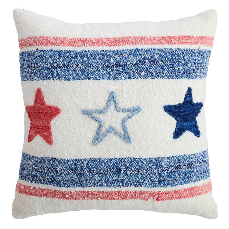 Stars and Stripes Boucle Pillow, 18" | At Home