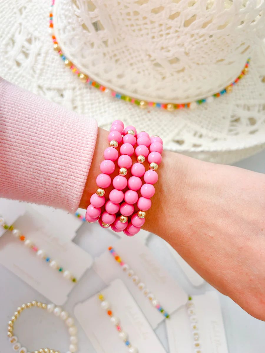 Hot Pink Bubble Bracelet | Beaded Blondes
