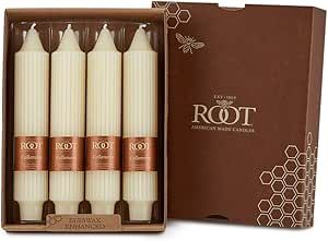 Root Unscented Grecian Collenettes Dinner Candles, 7-Inch Tall, Box of 4, Ivory | Amazon (US)