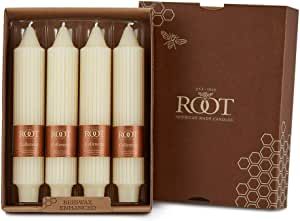 Root Unscented Grecian Collenettes Dinner Candles, 7-Inch Tall, Box of 4, Ivory | Amazon (US)