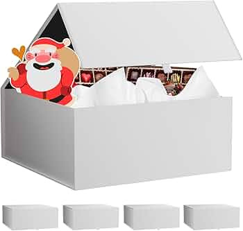 5Pack Large White Gift Box with Lid Magnetic Closure, 9.25x9.25x3.75" Bridesmaid Proposal Gifts C... | Amazon (US)