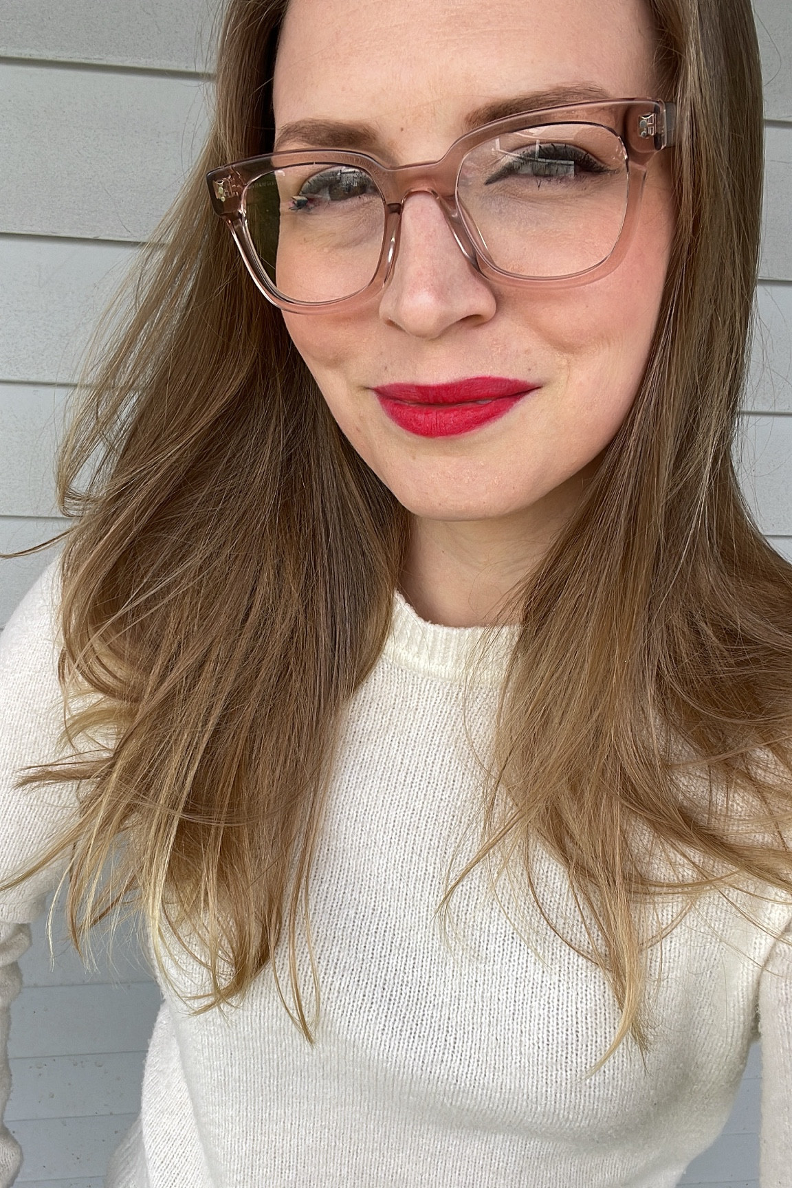 Glasses, crew neck sweater, white sweater, slim sweater, cargo pants, shop small, Warby Parker 

#LTKfindsunder100 #LTKworkwear