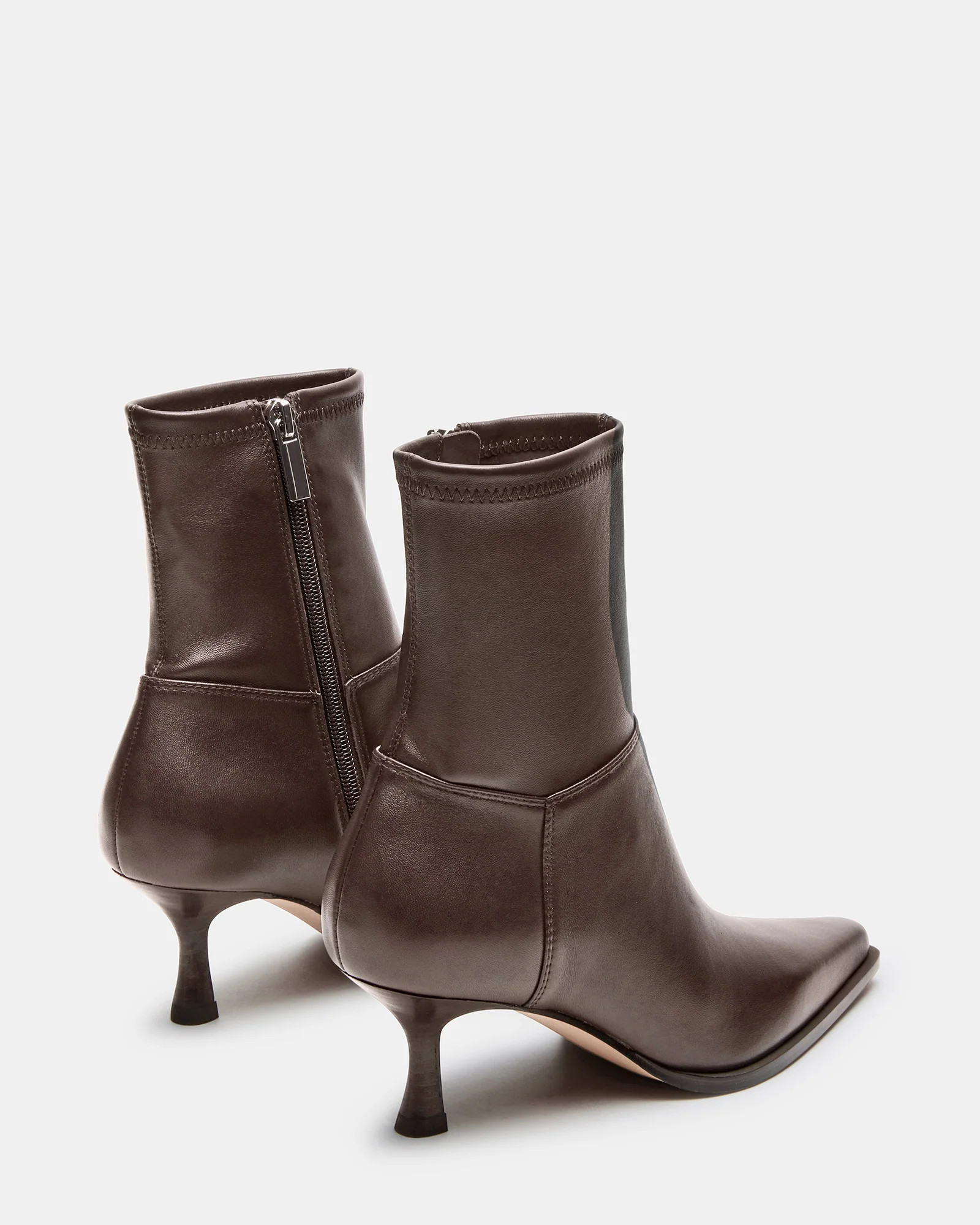 STASIA Brown Pointed-Toe Kitten Heel Women's Ankle Boot | Steve Madden (US)