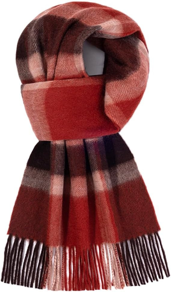 Cashmere Wool Scarf Soft Warm Thick Plaid Winter Scarf Unisex for Women and Men with Gift Box | Amazon (US)